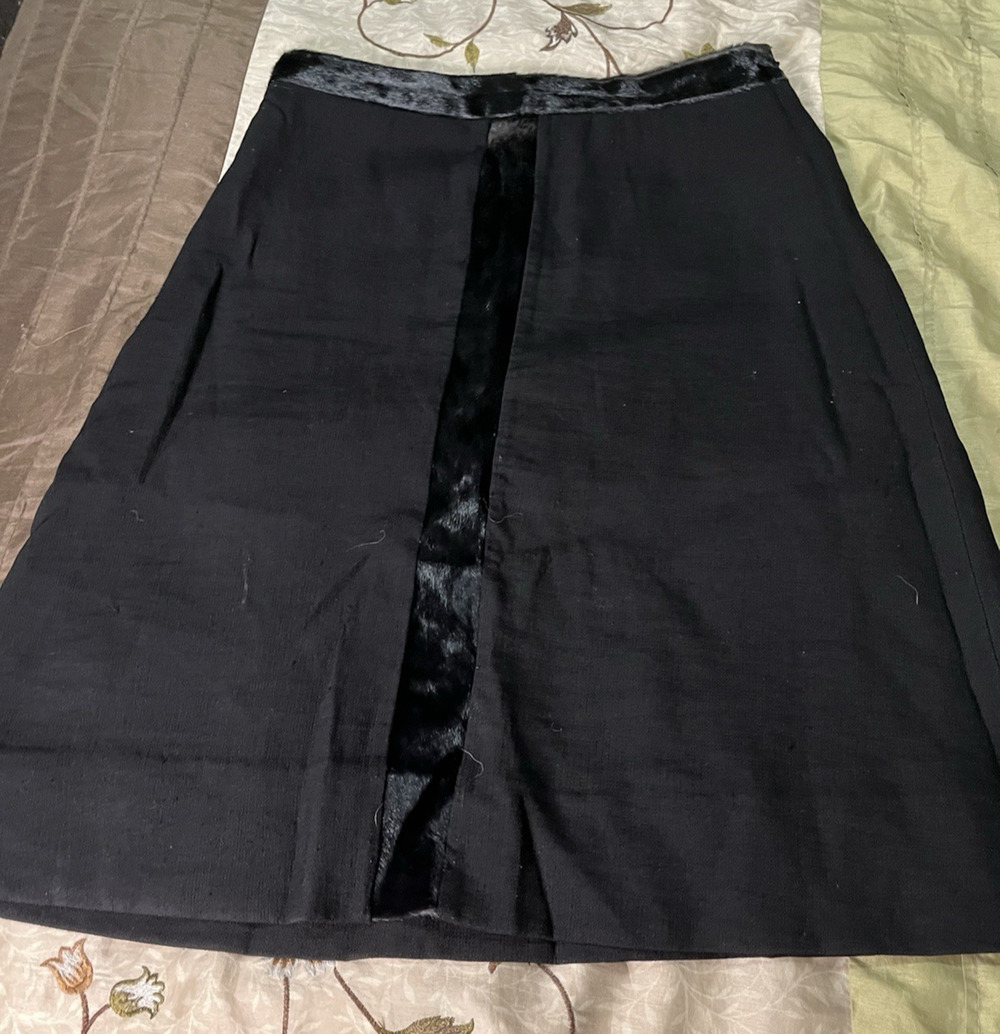 MUSE Couture Black Woven A-Line Skirt Solid Lined Women See Measurements